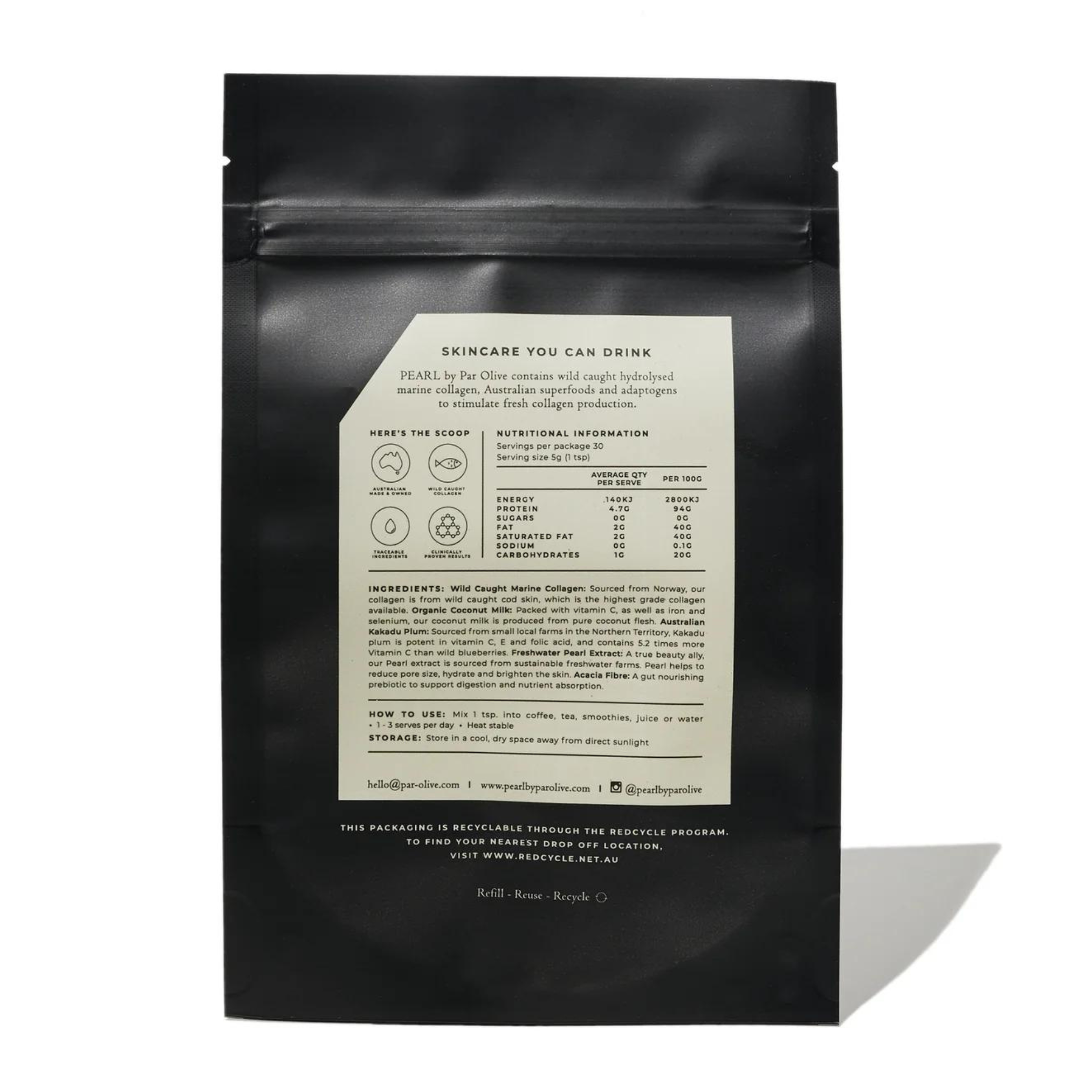 Par Olive – Pearl Marine Collagen (Organic Coconut) Refill