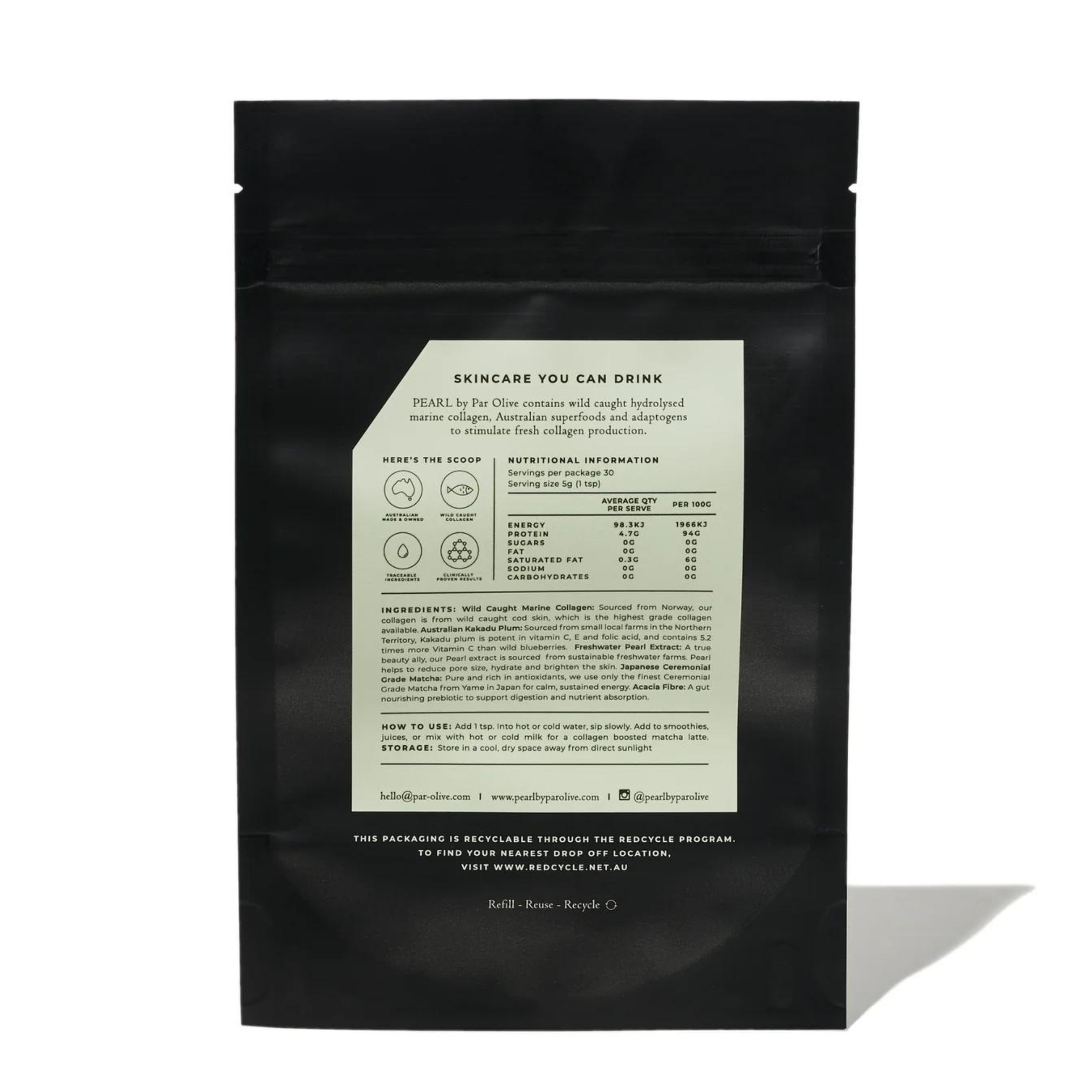 Par Olive – Pearl Marine Collagen (Japanese Matcha) Refill